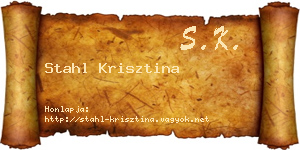 Stahl Krisztina névjegykártya