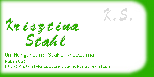 krisztina stahl business card